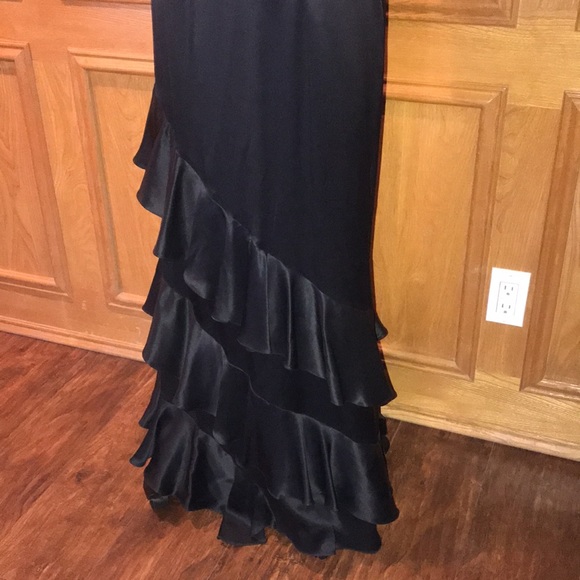 Orna Farho Black Meline 100% Silk Gown Size T44 eu - US 8 - Picture 7 of 14